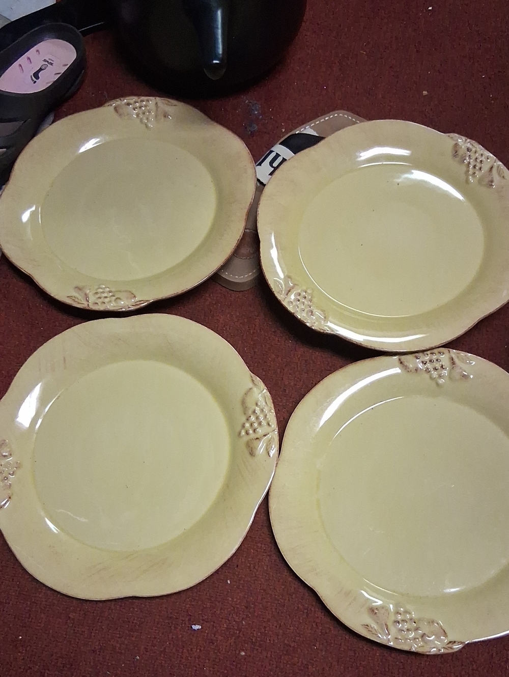 Set of 4 Casa Stone by Casafina Madeira Harvest Dijon Gold Dinner Plate 11.5